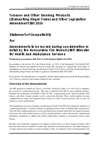 Tobacco and Other Smoking Products (Dismantling Illegal Trade) and Other  Legislation Amendment Bill 2025 — Human Rights Statement of Compatibility - Queensland  Legislation