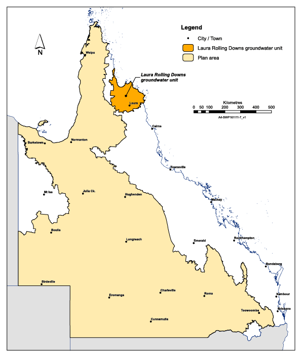 Map of Laura Rolling Downs groundwater unit