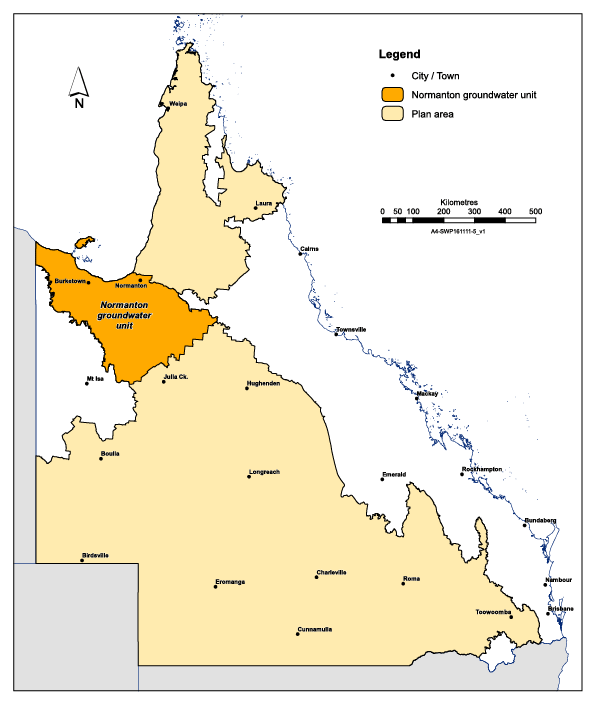Map of Normanton groundwater unit
