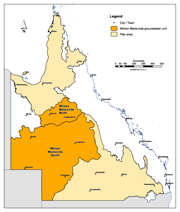 Map of Winton Mackunda groundwater unit