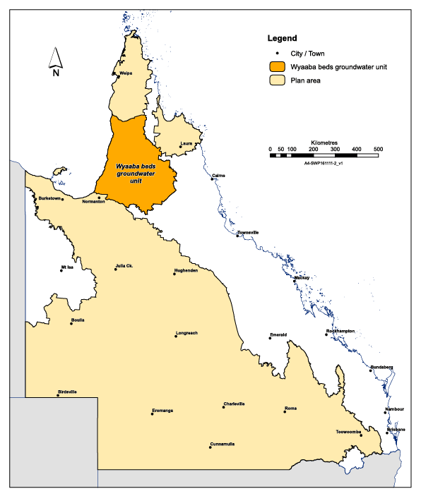Map of Wyaaba beds groundwater unit