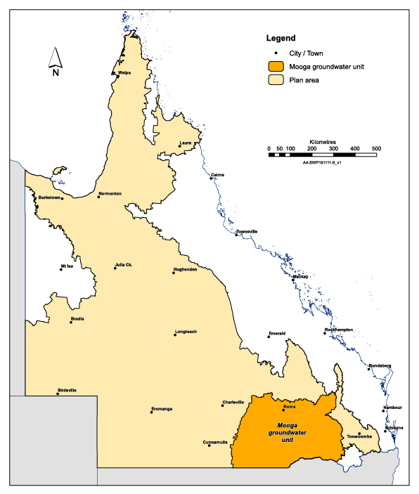 Map of Mooga groundwater unit