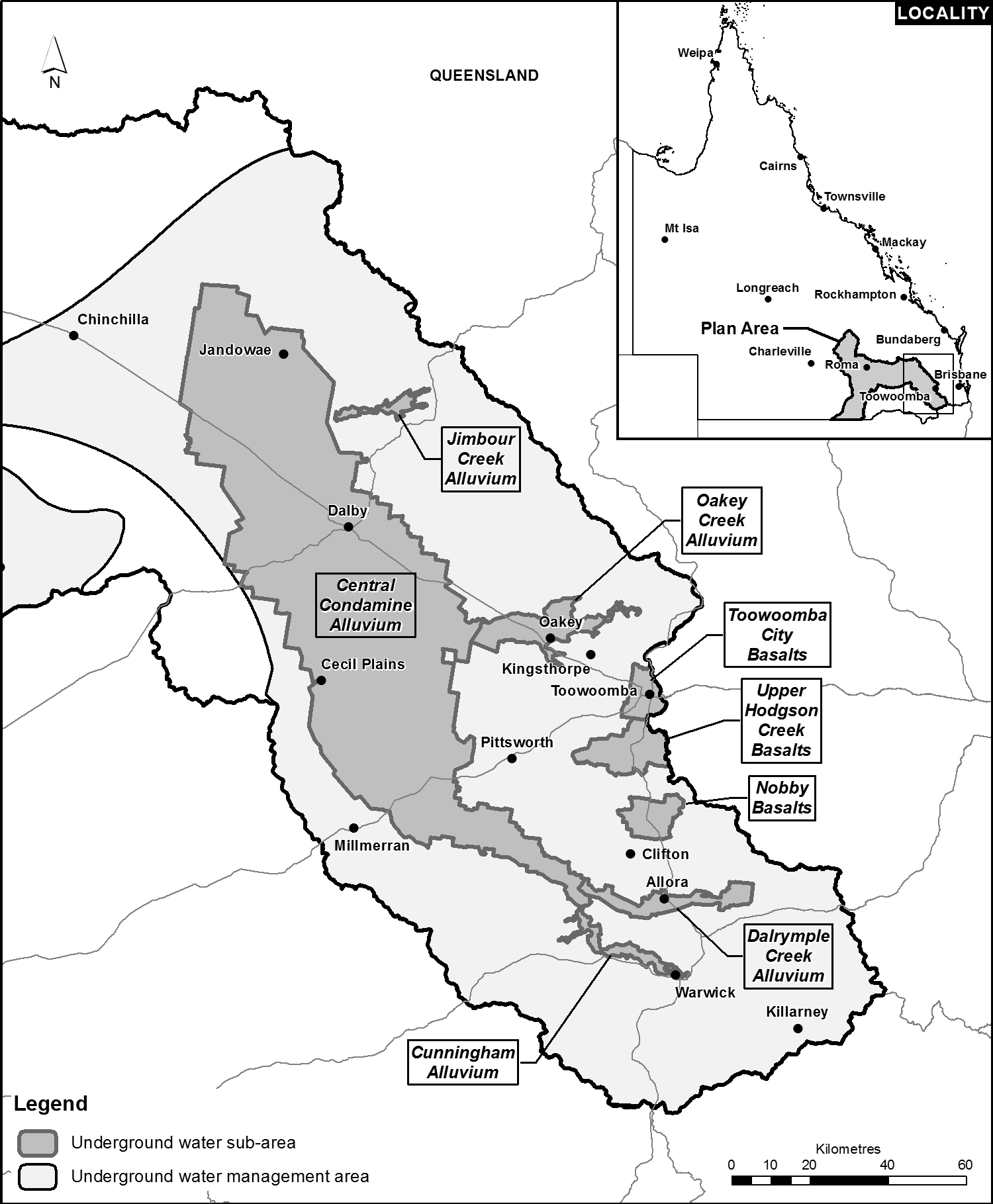 Underground water sub-areas