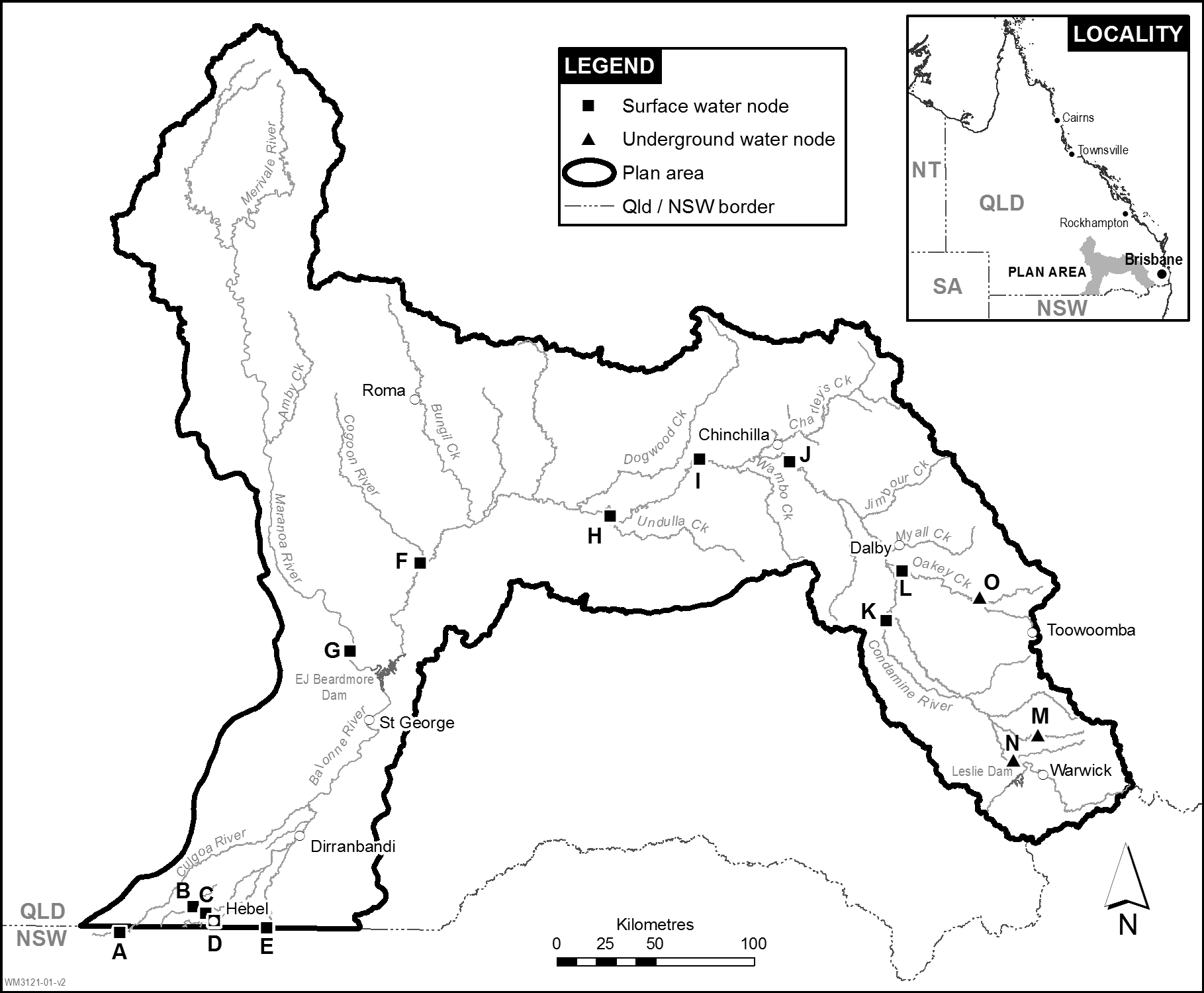 map of plan area and nodes