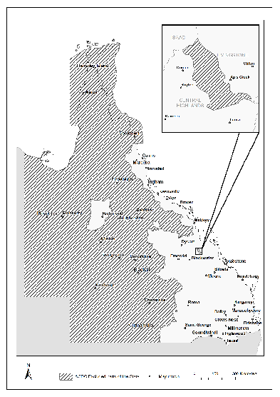 map of areas excluded from application of Act