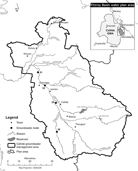 map of groundwater node location