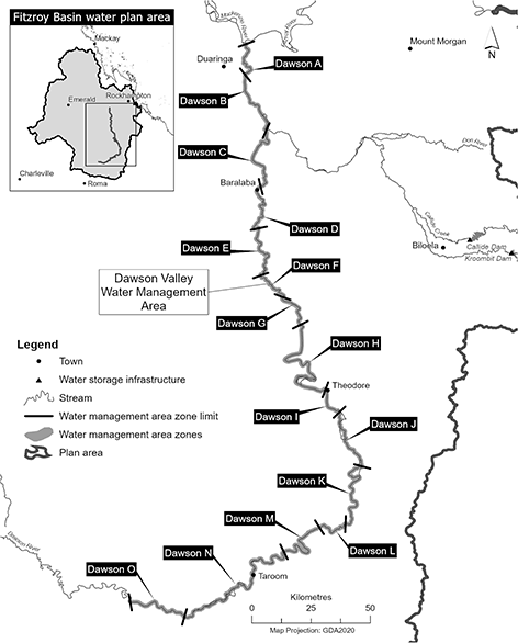 map of Dawson Valley Water Management Area