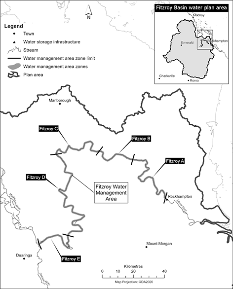 map of Fitzroy water management area