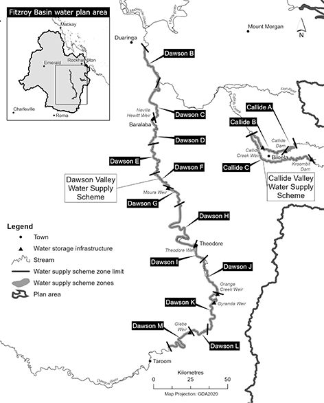 map of Dawson Valley water supply scheme