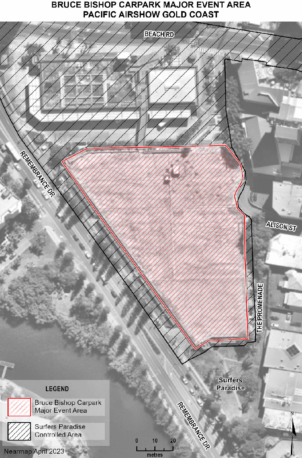 map of Bruce Bishop carpark major event area