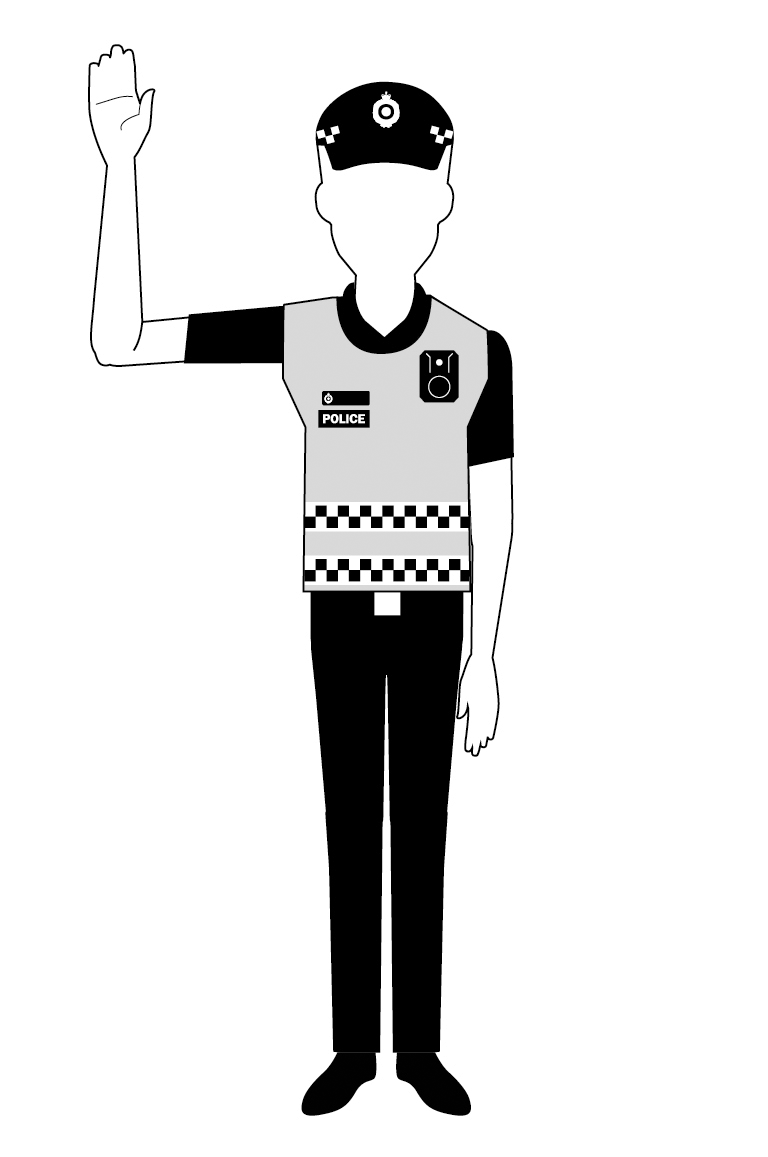 traffic signal to stop for person facing signal from the front