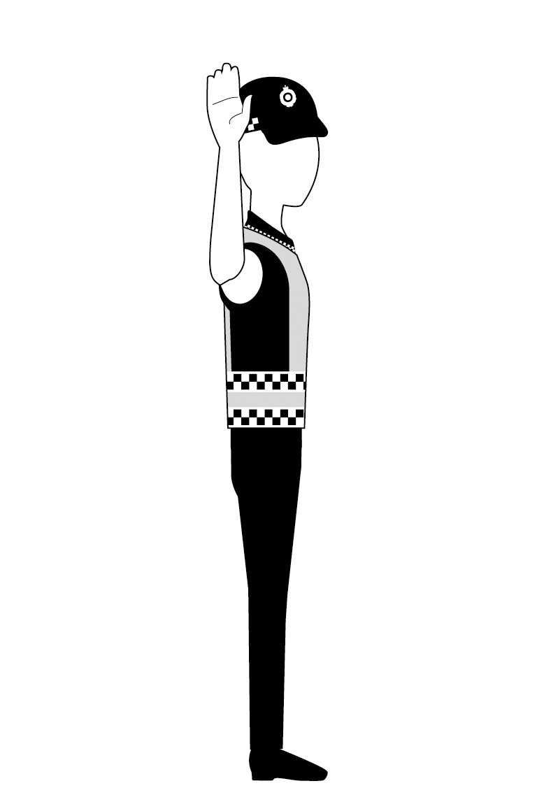 traffic signal to stop for person facing signal from right side