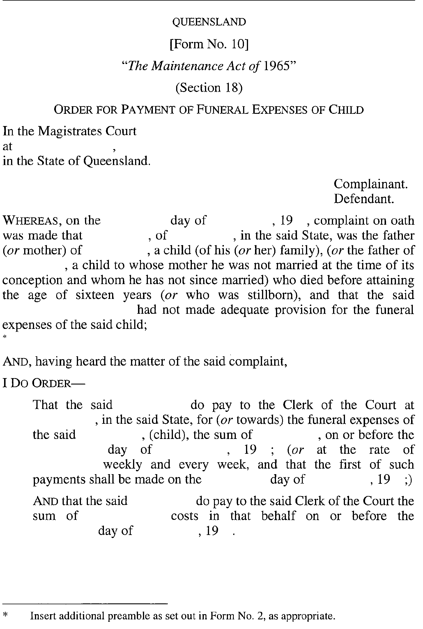 Form No. 10 page 1